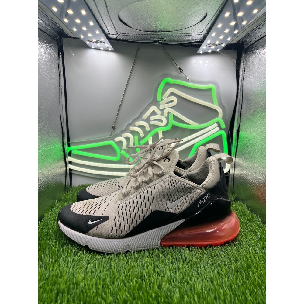 Nike Air Max 270 Mens 7 Light Bone Black Hot Punch Sneakers 943345-002